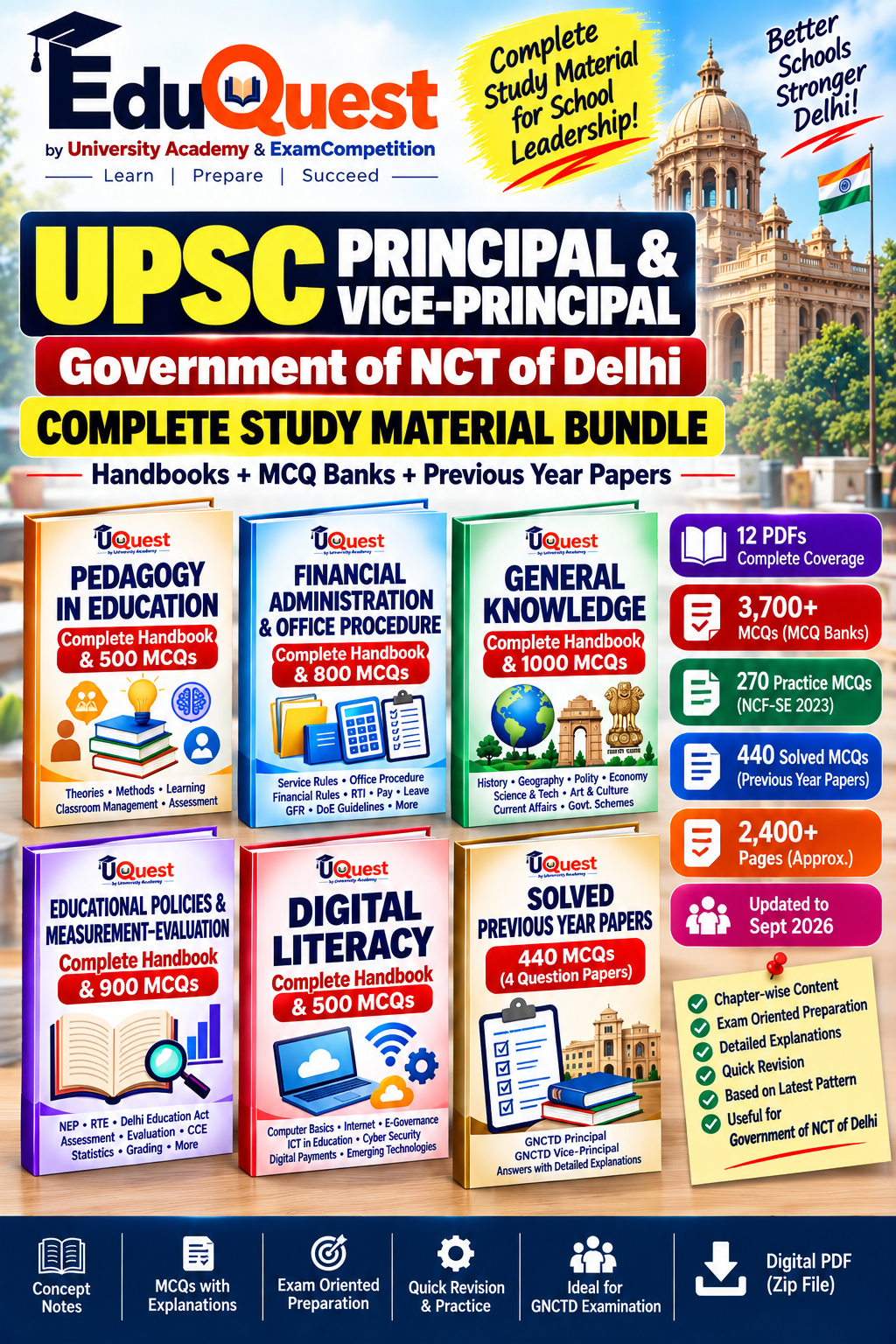 UPSC Principal & Vice-Principal Delhi -2026 Complete Study Material | GNCTD | All-in-One Preparation Bundle