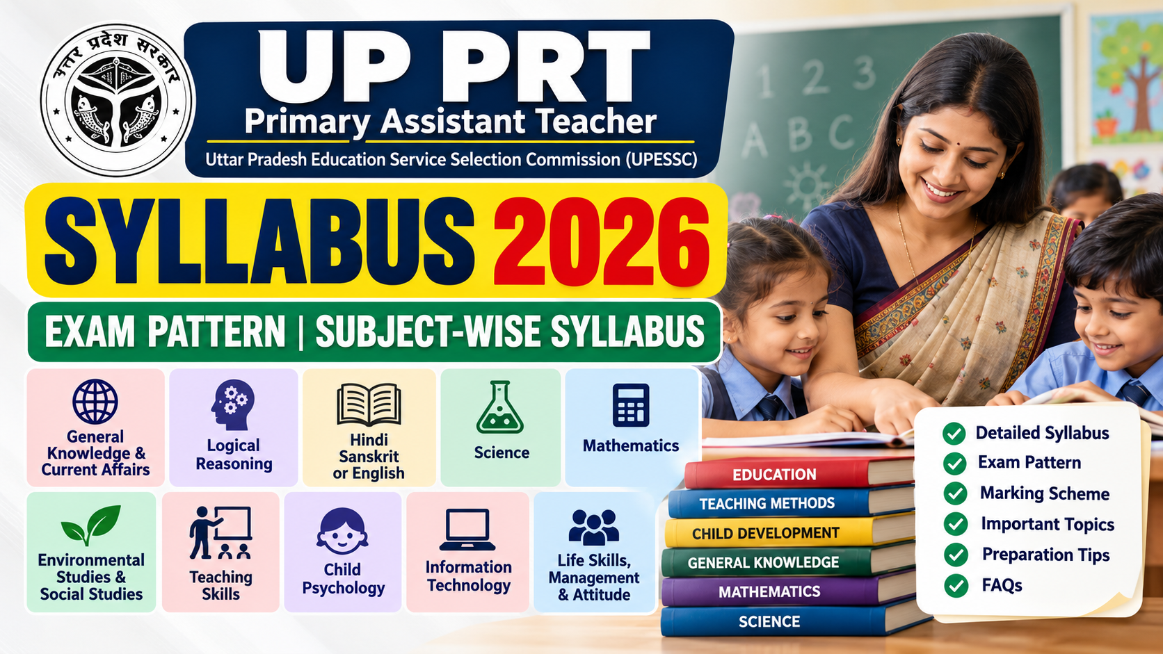 UP PRT Syllabus 2026: Complete Subject-Wise Syllabus and Exam Pattern