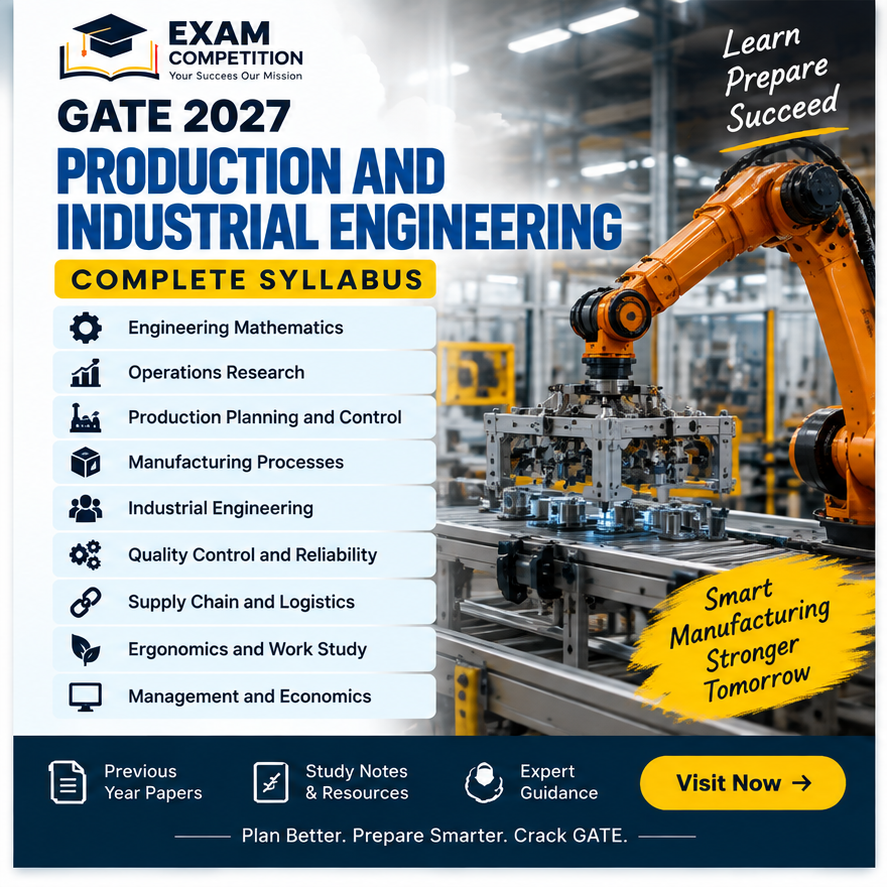 GATE Production and Industrial Engineering Syllabus 2027: Complete PI Syllabus and Topics